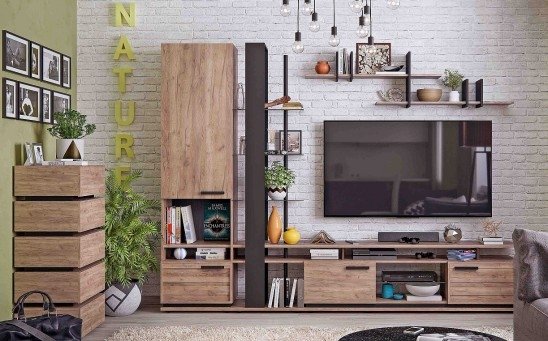 Тумба под ТВ Nature 3, дуб табачный фото 4
