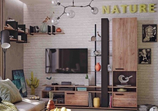 Тумба под ТВ Nature 3, дуб табачный фото 5